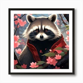 Japanese Raccoon 4 Art Print