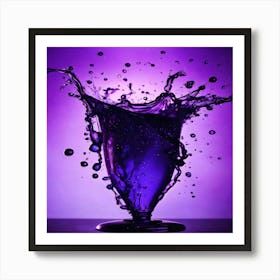 Purple Water Splash Art Print