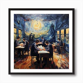 Van Gogh came to the office Art Print