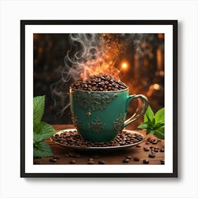 Coffee Cup With Steam 4 Art Print