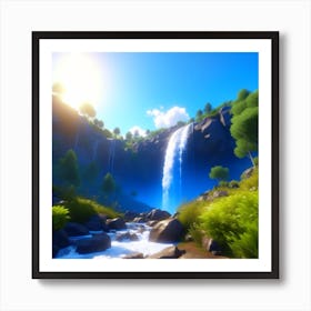 Waterfall In The Forest Art Print