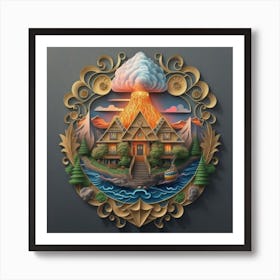 House In The Mountains paper Art Art Print