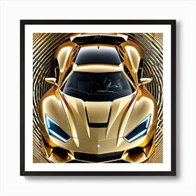 Golden Supercar 4 Art Print