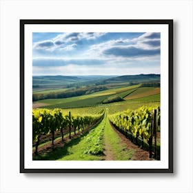 Countryside Wine Heaven Vine Green Nature Rheinland Grape Grower Eifel Spring Vinery Blan (1) Art Print