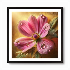 Pink Cosmos Flower Art Print