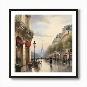 Paris In The Rain 1 Art Print