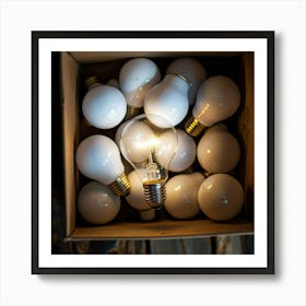 Light Bulbs In A Box Art Print