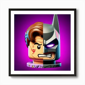 Two Face from Batman in Lego style Art Print