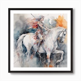 Warrior On Horseback #5 Art Print Art Print