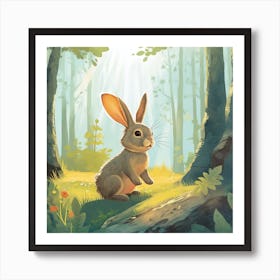 Rabbit In The Woods Art Print