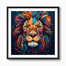 Colorful Lion 1 Art Print