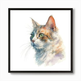 Mekong Bobtail Cat Portrait Art Print