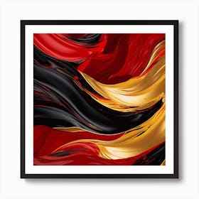 German Flag Abstract Painting Art Print