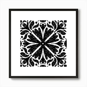 Black And White Floral Pattern 22 Póster