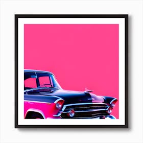 Classic Car In Pink Art Print