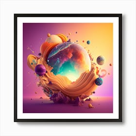 3d Illustration Of Planets Art Print