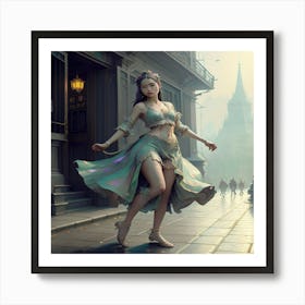 Woman Dancing In The Street, By Charles Dyson In Year 2024 Art Print