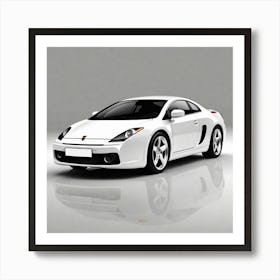 White Sports Car 5 Art Print