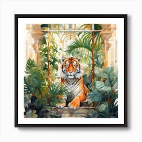 Tiger In The Conservatory Art Print