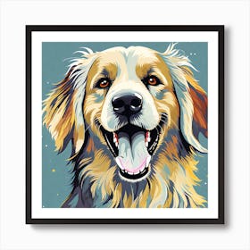 Golden Retriever illustration, golden retriever, colorful dog illustration, dog portrait, animal illustration, digital art, pet art, dog artwork, dog drawing, dog painting, dog wallpaper, dog background, dog lover gift, dog décor, dog poster, dog print, pet, dog, vector art, dog art Art Print