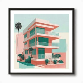 A House In Cape Town Abstract Risograph Style Art Print 5 Art Print