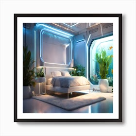 Futuristic Bedroom Art Print