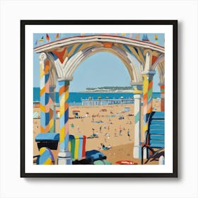 Brighton Beach Series in Style of David Hockney 2 Art Print