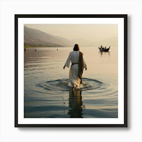 Jesus In The Water Art Print