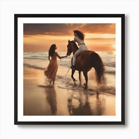 Sunset On The Beach Art Print