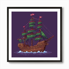 Pixel Ship 1 Art Print