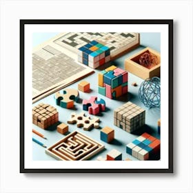 Puzzle Cubes Art Print