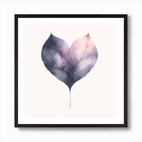 Title: "Twilight Fade: The Lilac Leaf Canvas"  Description: "Twilight Fade" is an evocative artwork that captures the delicate beauty of a leaf as it transitions through a spectrum of twilight hues. The artwork is a symphony of purples and grays, reminiscent of the fleeting moments between day and night. The intricate veining of the leaf is highlighted, creating a detailed and textured appearance that gives depth and life to the canvas. The gradient of colors suggests the leaf's journey through the seasons, from the fresh bloom of spring to the cool dormancy of winter. This piece is a poetic expression of nature's impermanent beauty, ideal for bringing a touch of ethereal elegance to any space. Art Print