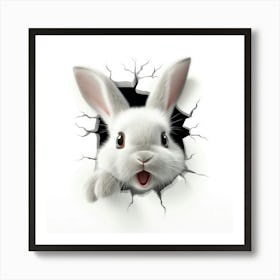 Rabbit Peeking Through A Hole 5 Art Print