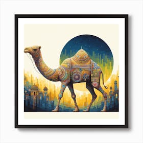 Camel In The City Art Print