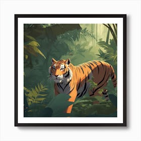 Tiger In The Jungle Art Print