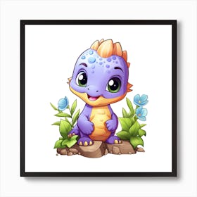 Cute Baby Dinosaur wall decor Art Print