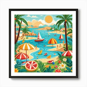 Summer Beach Art Print