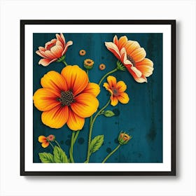 Gustav klimt flower art 5 Poster