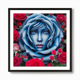 Blue Rose Art Print