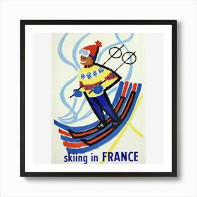 Skiing In France Art Print