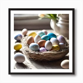 Easter Eggs In A Nest 2 Art Print