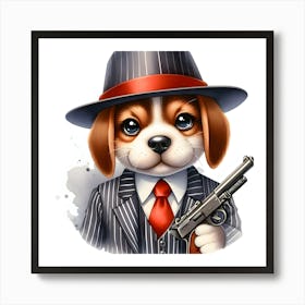 OGB~ Original Ganster Beagle In A Suit~Reimagined 1 Art Print