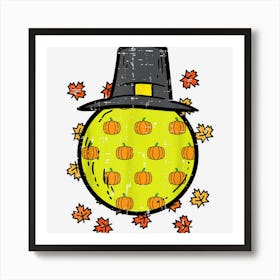 Thanksgiving Pilgrim Lacrosse Ball Sports Men Women Kids Art Print