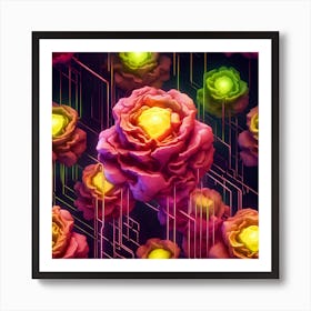 Sci-Fi Roses Art Print