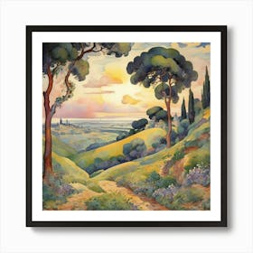 Landscapes 1905 Henri Edmond Cross Cartoon Art Print 1 Art Print