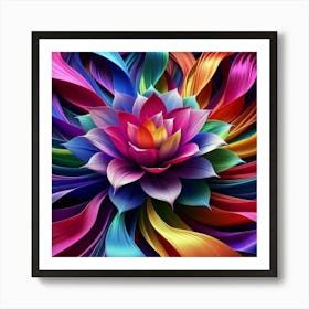 Colorful Lotus Flower Art Print