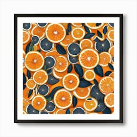 Orange Slices Seamless Pattern Art Print