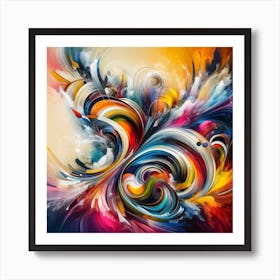 vibrant, abstract artwork bursting with dynamic colors and bold shapes to evoke a sense of energy and motion. Art Print