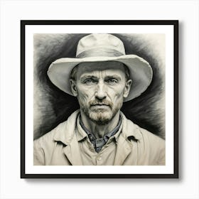 Chalk Painting Of Vincent Van Gogh Art Print