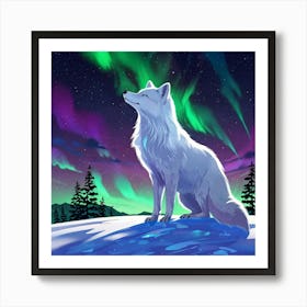 Wolf In The Snow Art Print Art Print